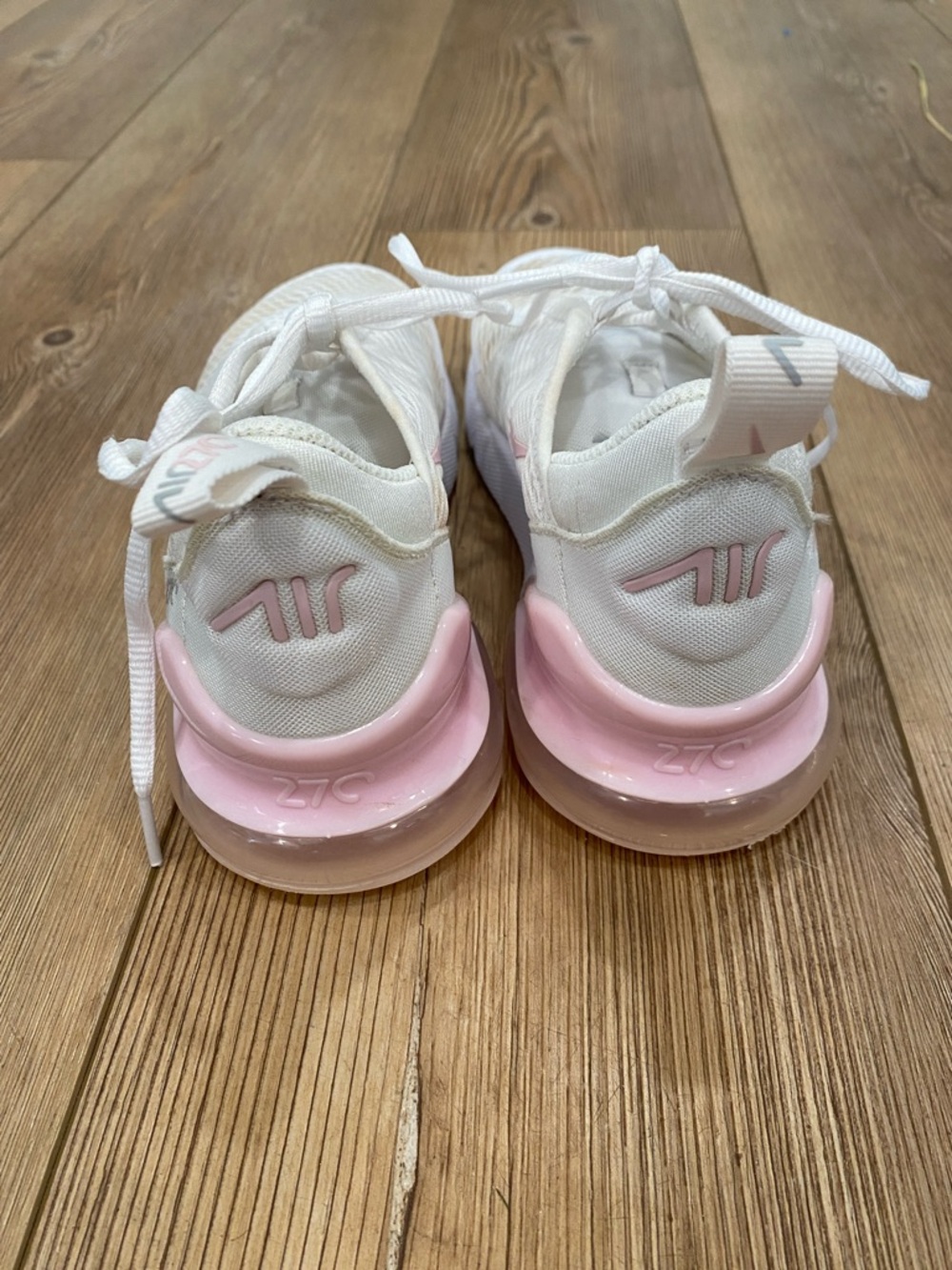 Nike Kids White and Pink Air 270 Sneakers